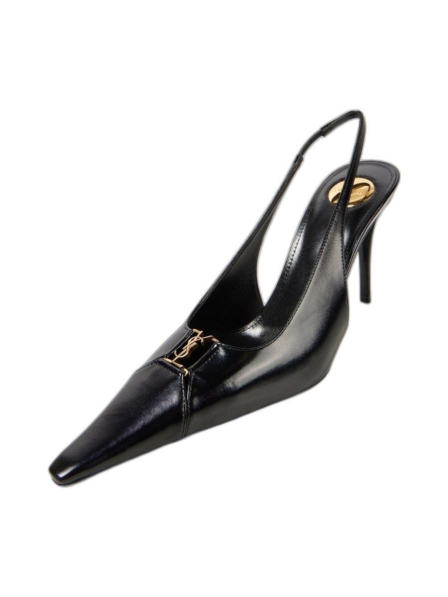 Babylone Breteuil 90 leather slingback pumps