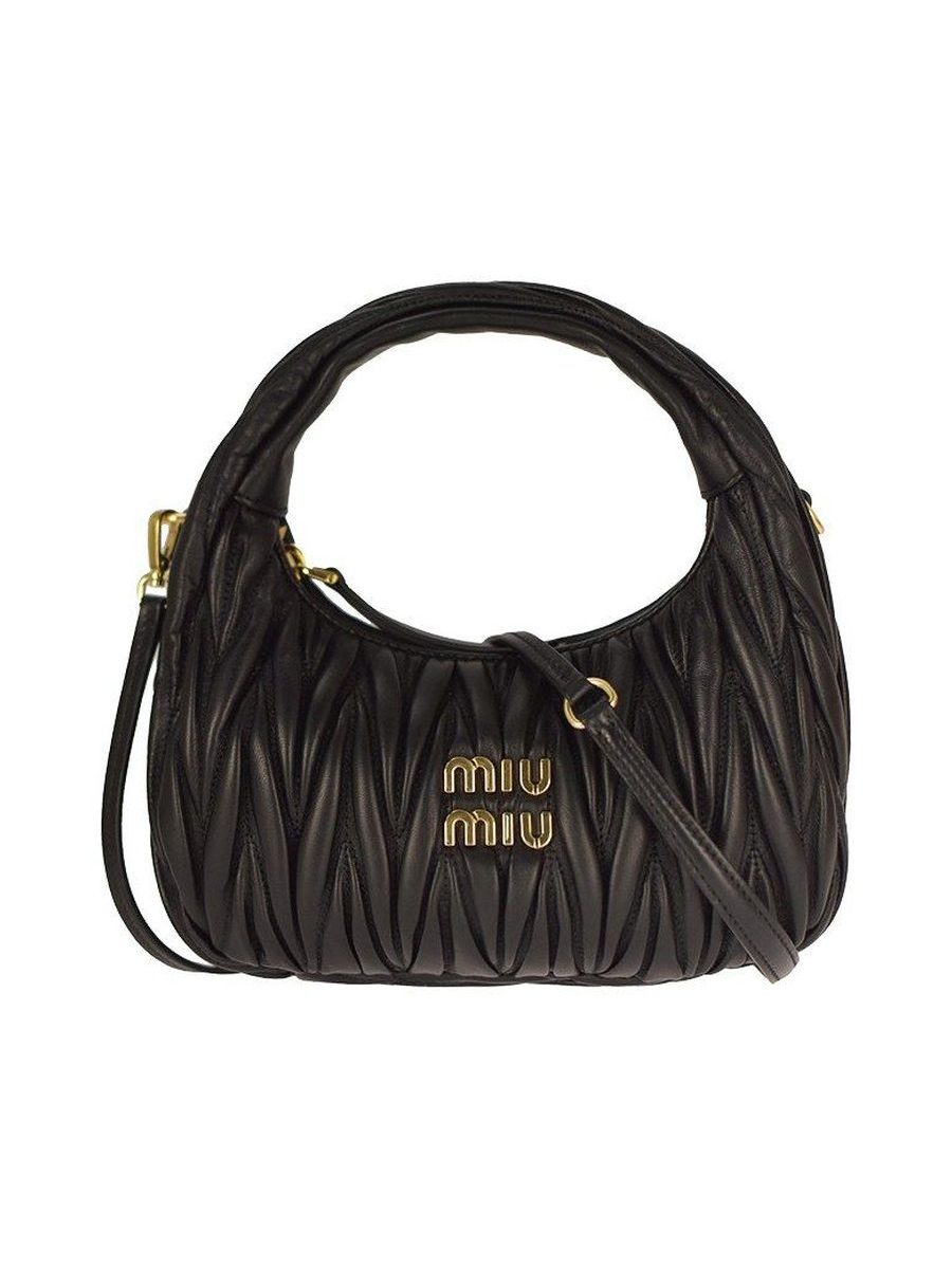 Wander matelassé nappa leather hobo bag