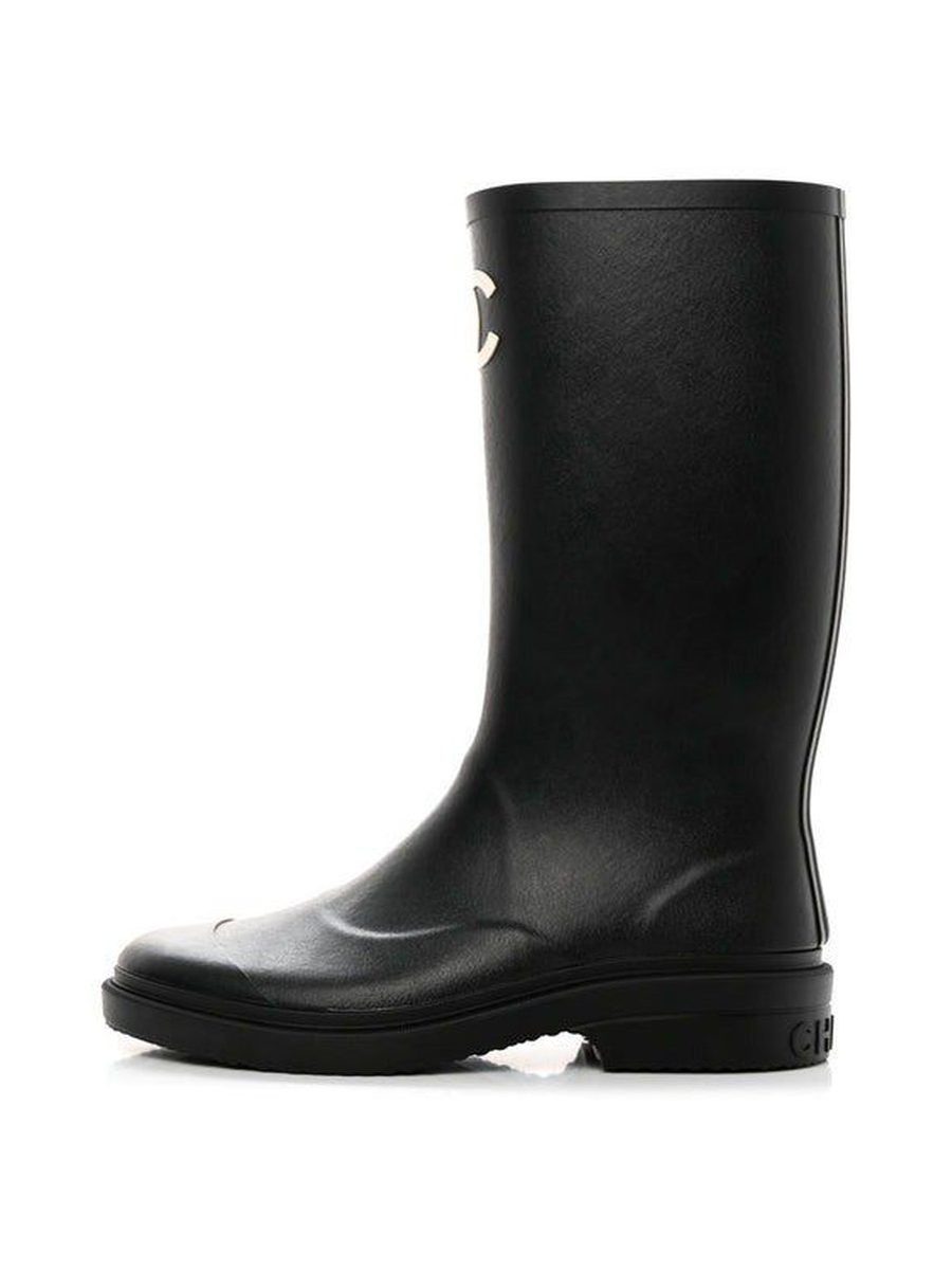 Chanel Wellington boots-black