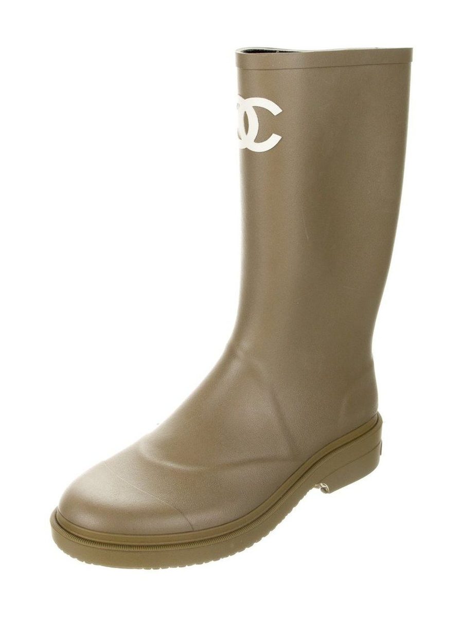 Chanel Wellington boots-gray