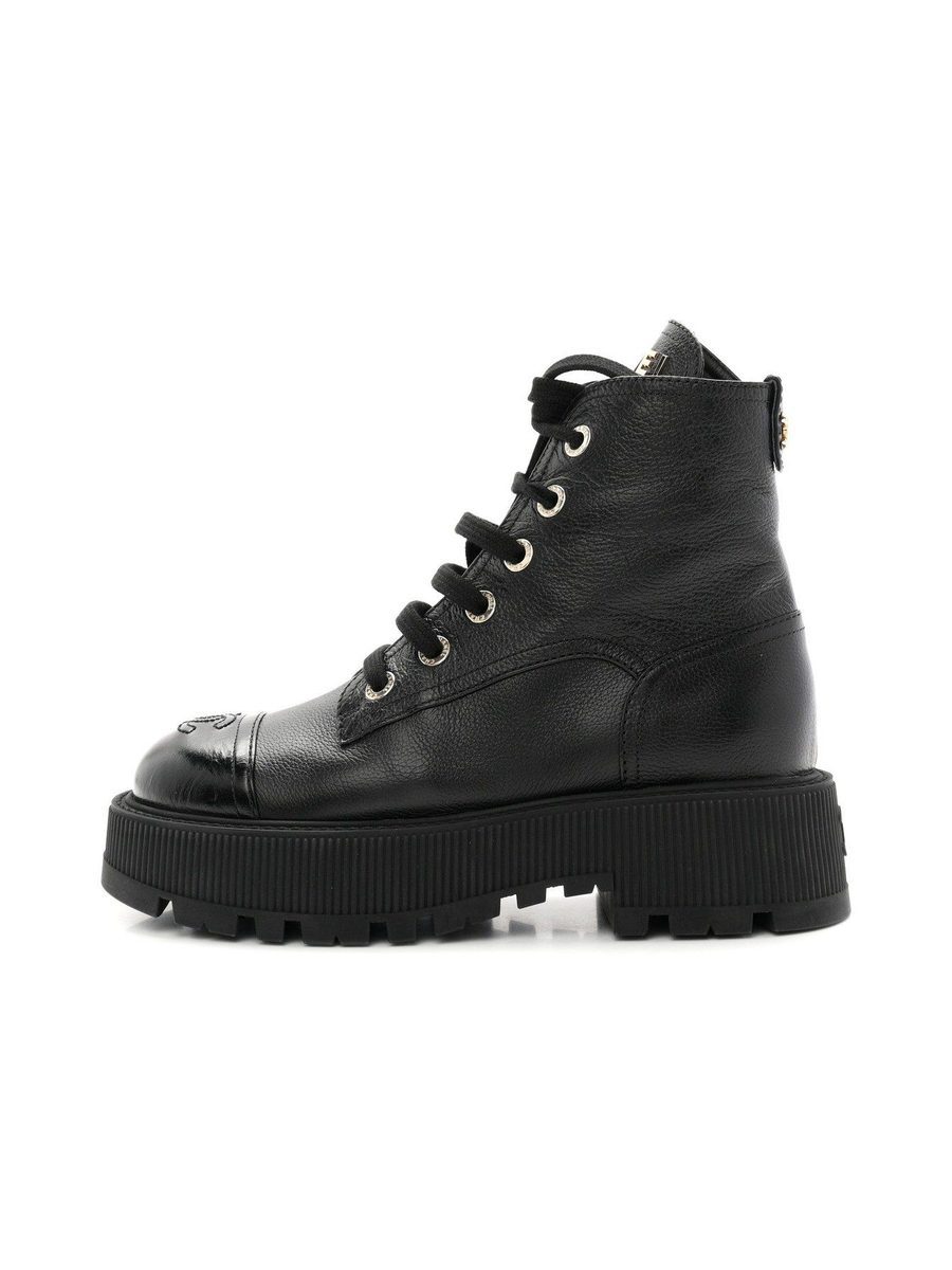 Chanel Black Combat Boots