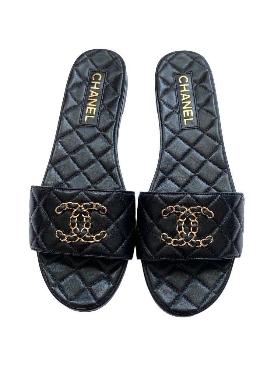 Chanel Sandals Slippers -black