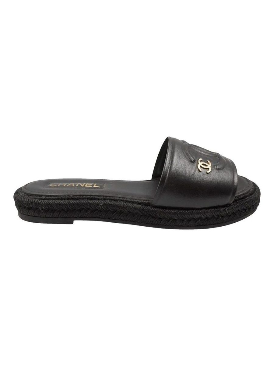 Chanel CC Espadrille Mule Sandals
