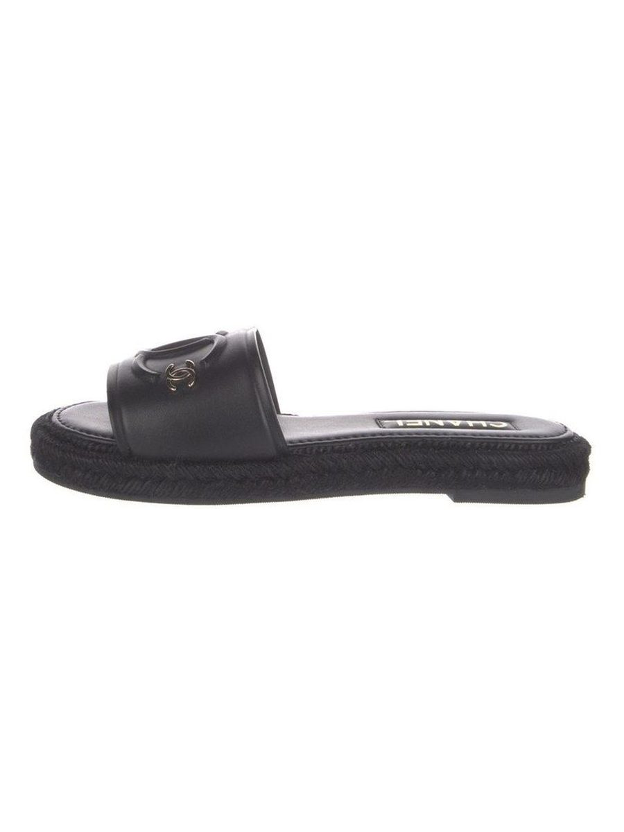Chanel CC Espadrille Mule Sandals