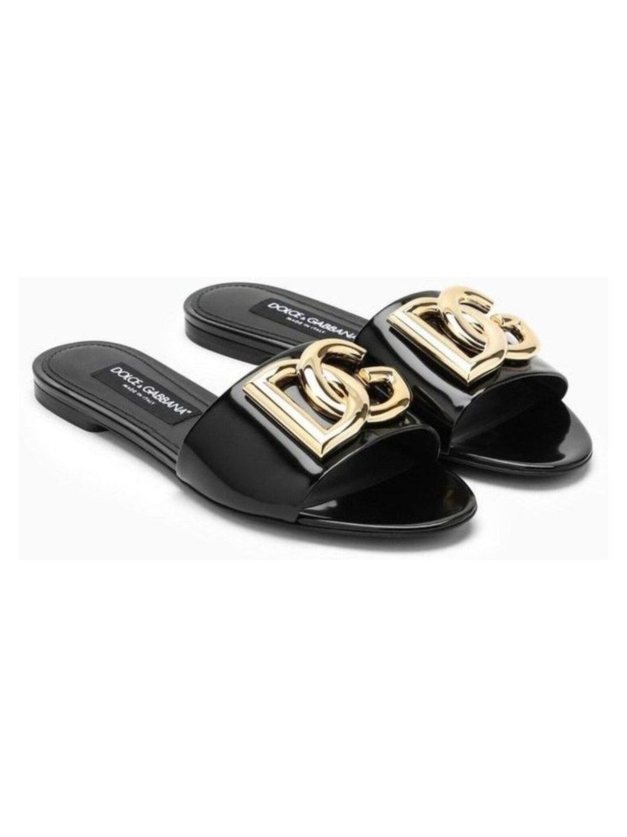 DG-logo leather sandals