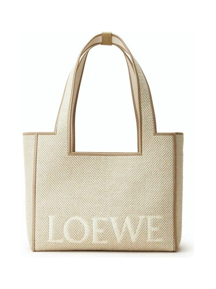 Small LOEWE Font tote in jacquard canvas