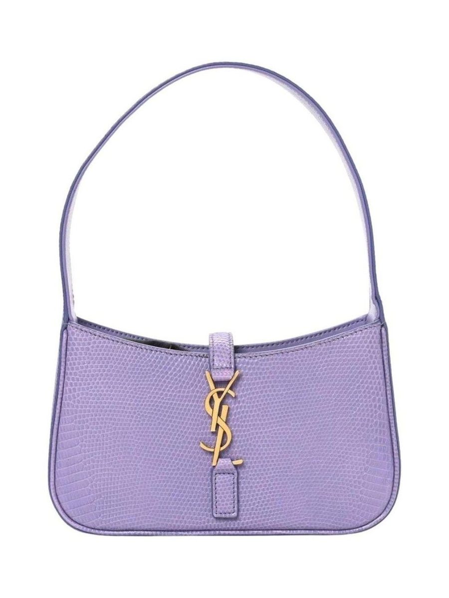 le 5 à ysl plaque bag purple