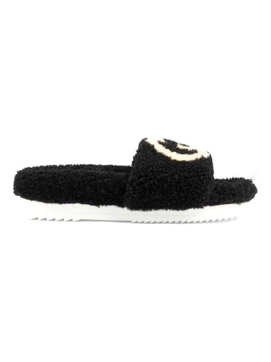 Shearling Flats Black