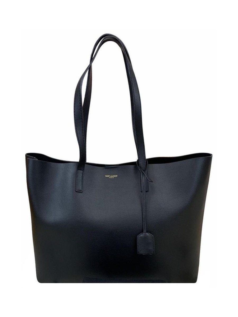 Shopping E/W leather tote bag