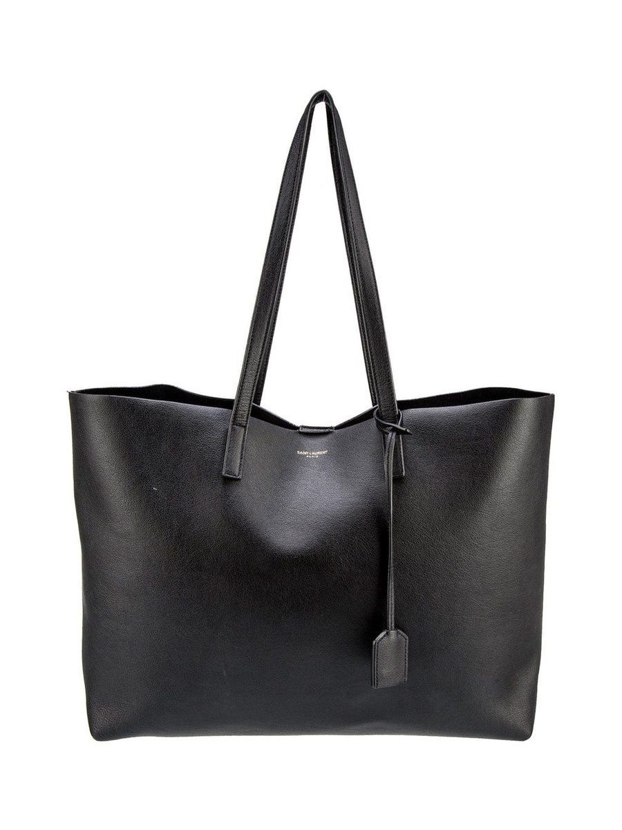 Shopping E/W leather tote bag