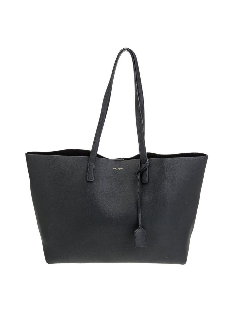 Shopping E/W leather tote bag
