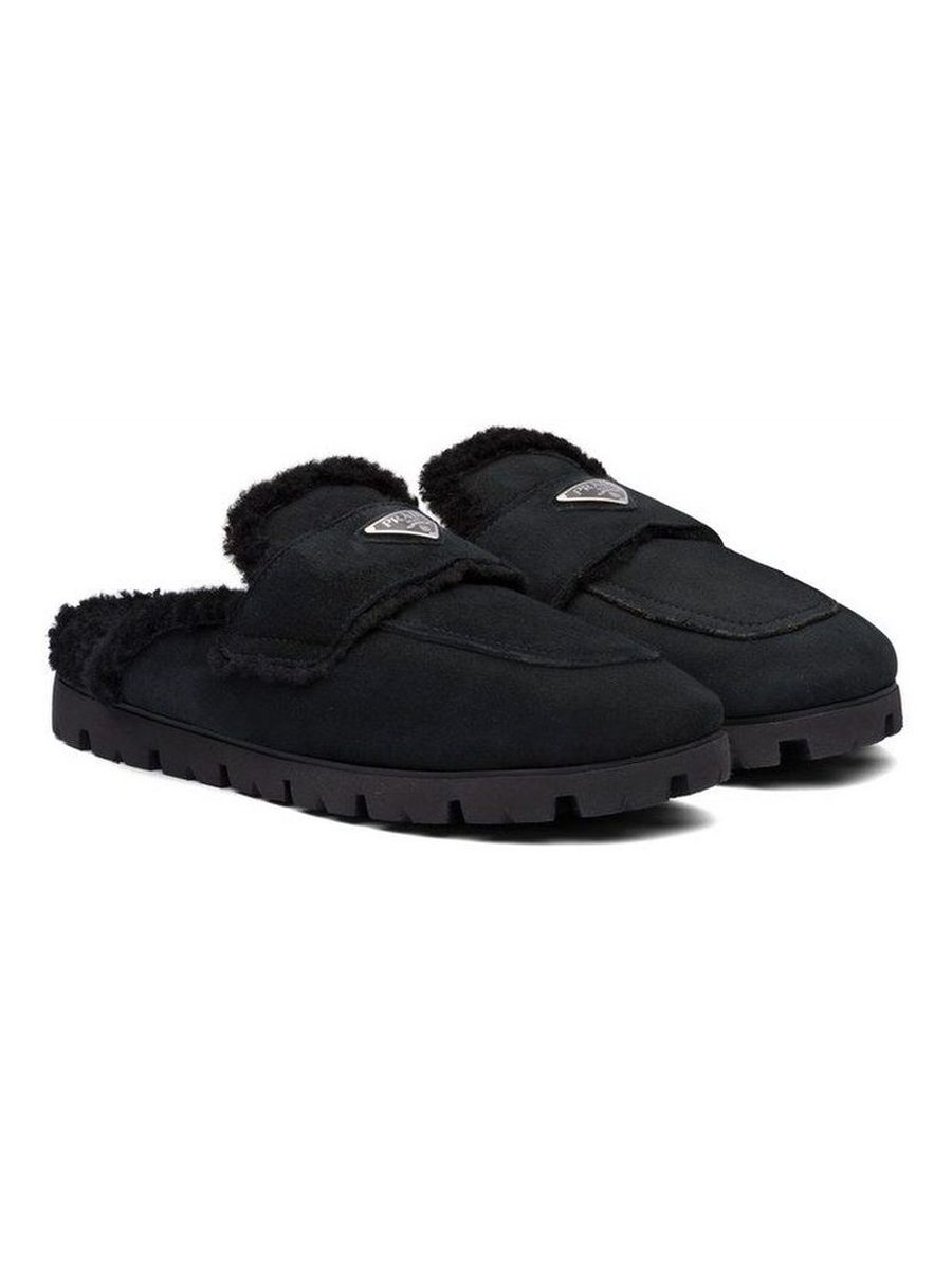 Black Shearling slippers