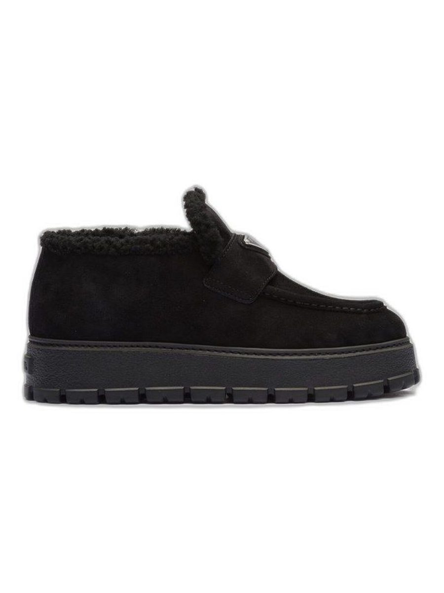 Black Suede loafer booties