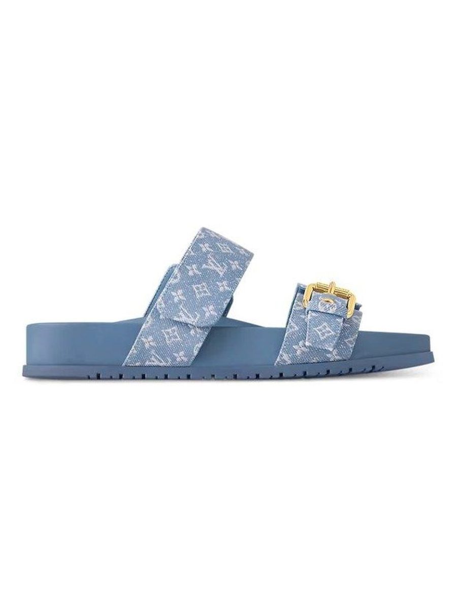 Bom Dia Flat Comfort Mule Bleu