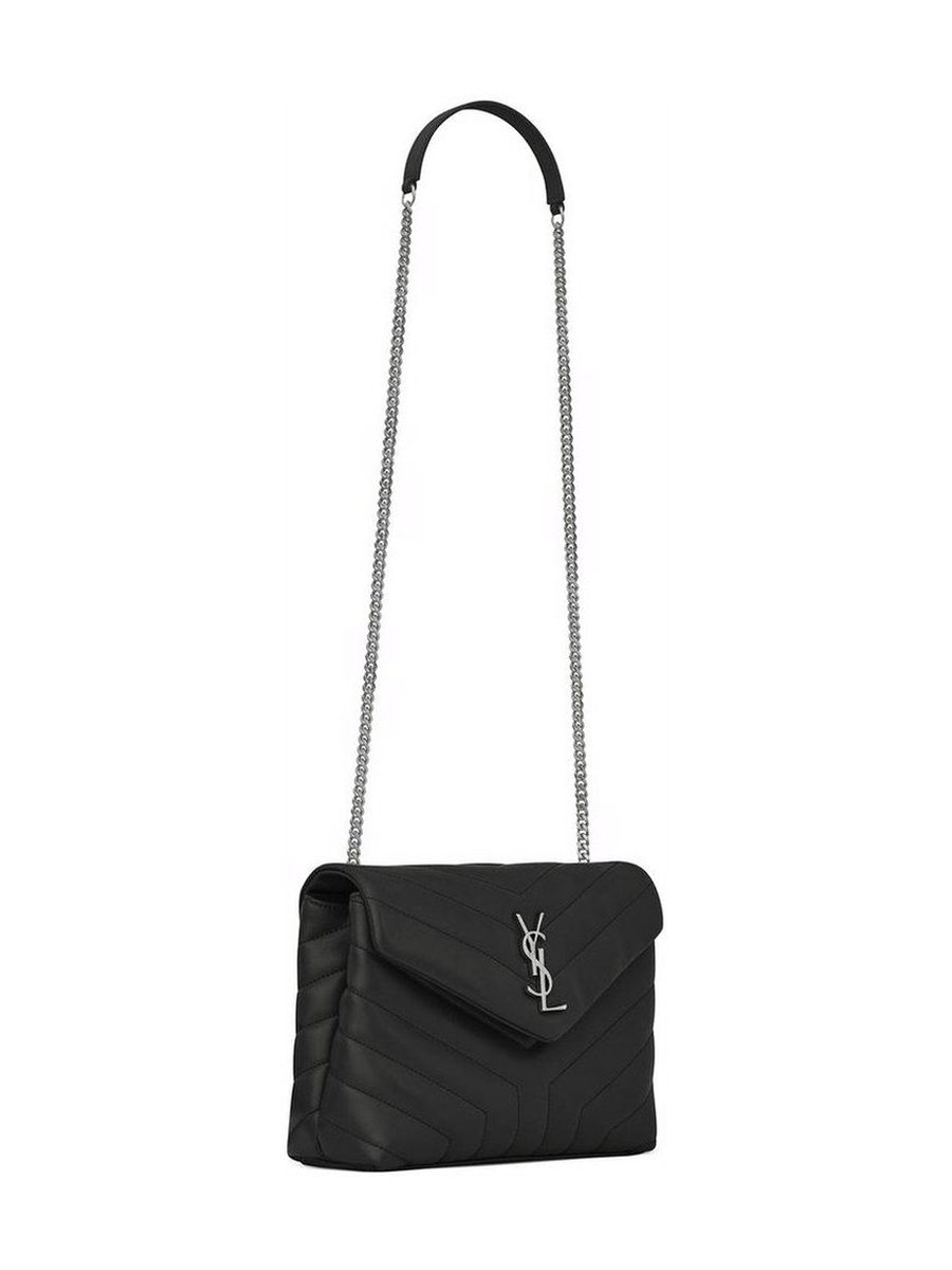 LOULOU LARGE CHAIN BAG WITH SLIVER