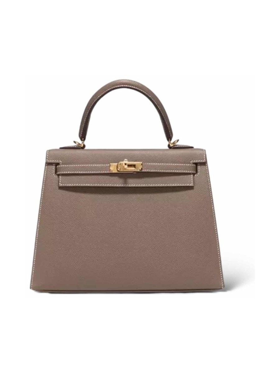 Kelly 25 Epsom Etoupe Gold Hardware
