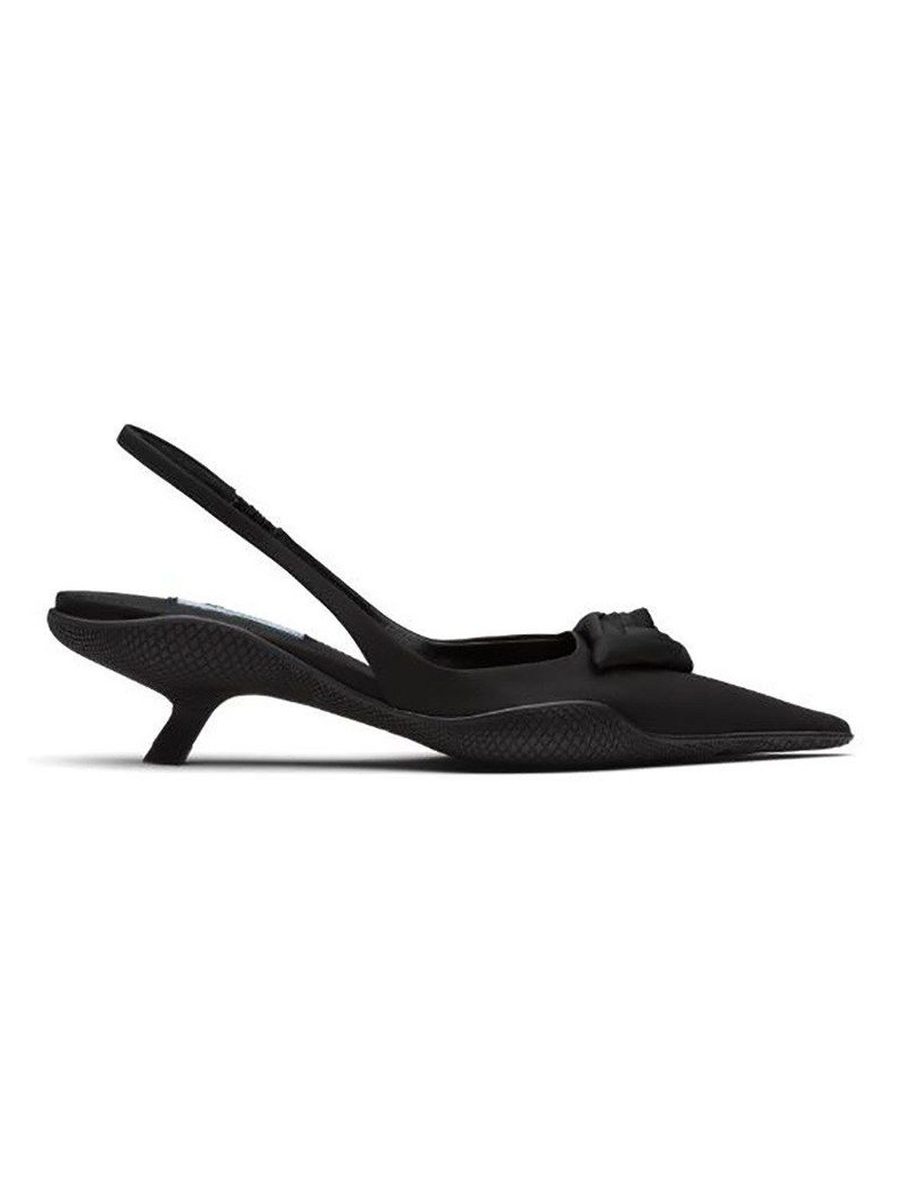 Brushed Leather Slingback Pumps