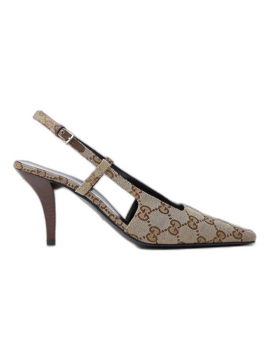 GG Canvas Slingback Pump