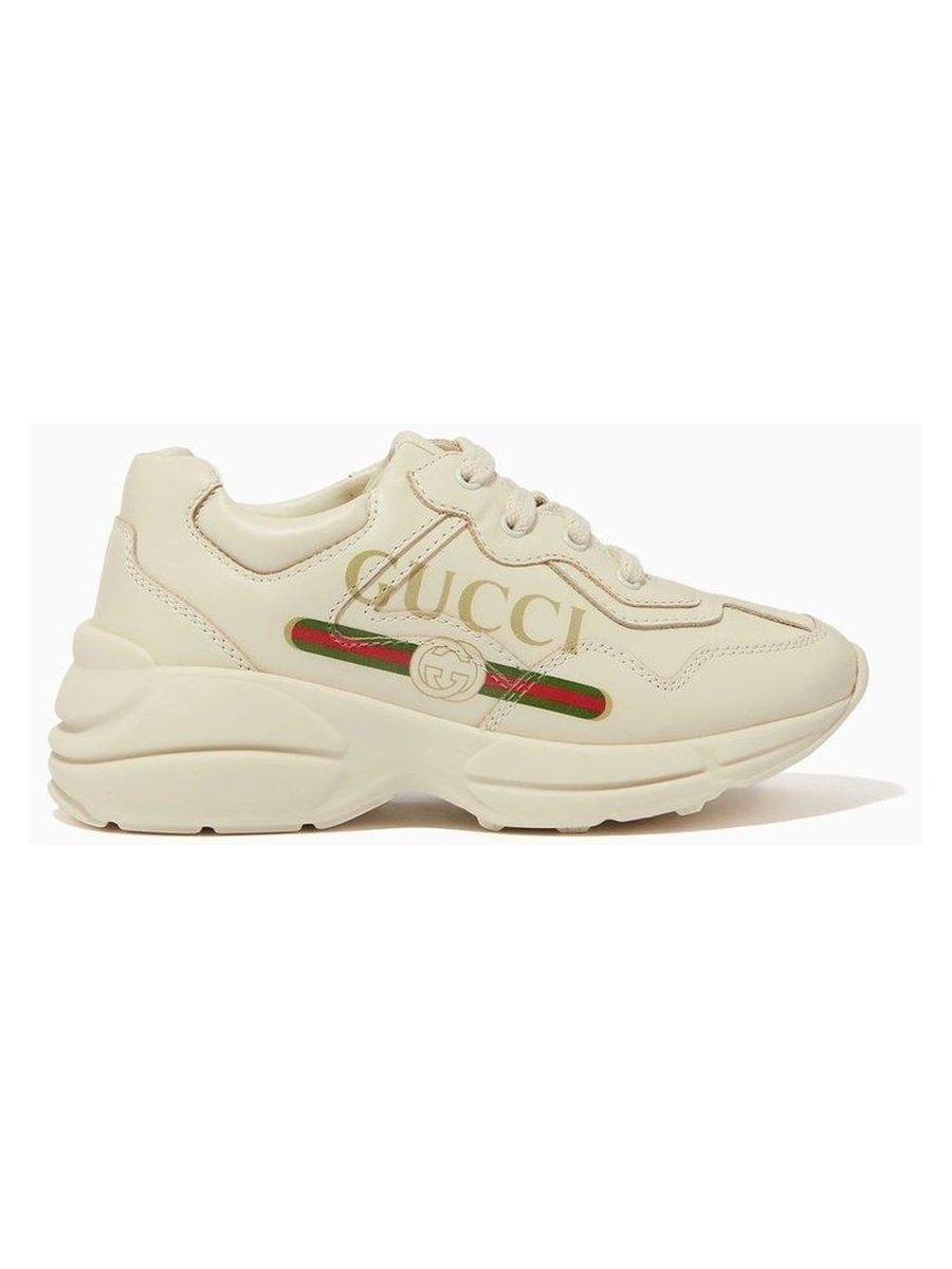Rhyton logo-print leather trainers