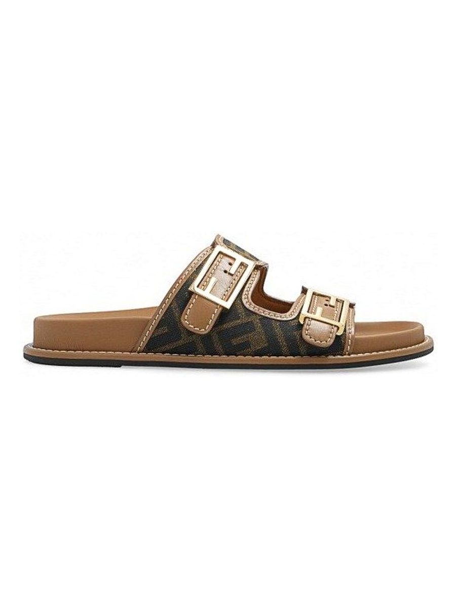 Fendi Logo Plaque Sandals