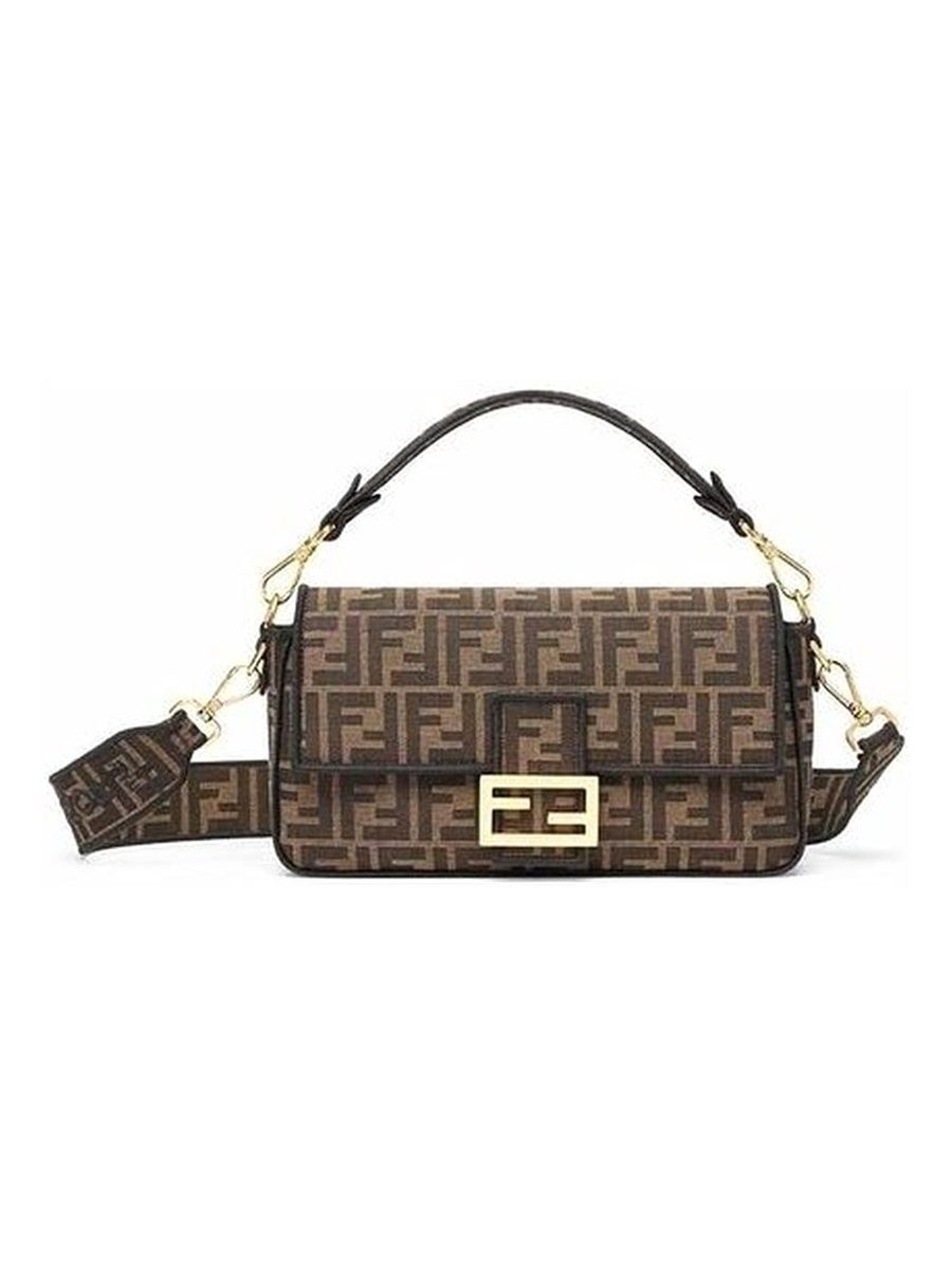 Baguette-Jacquard FF fabric bag