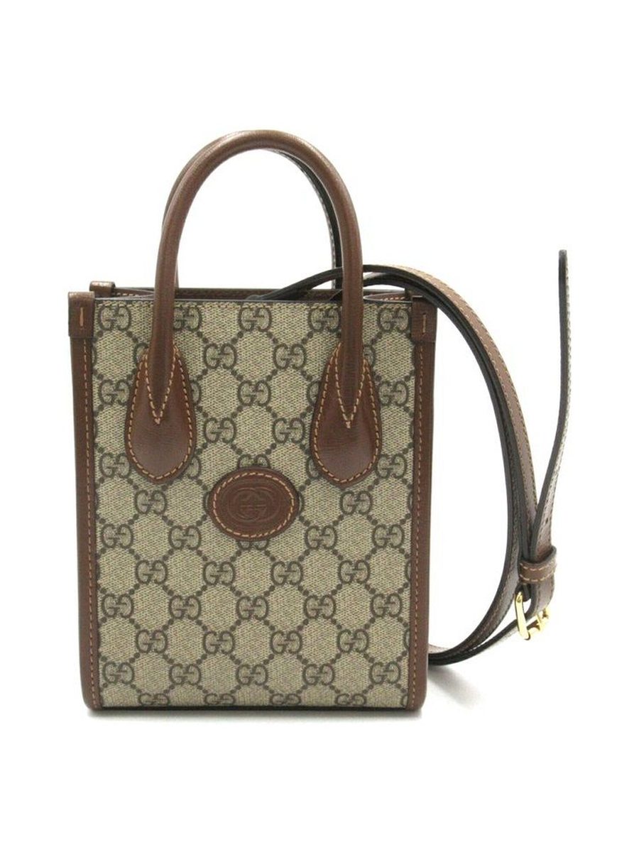 GG-Canvas & Leather Tote Bag