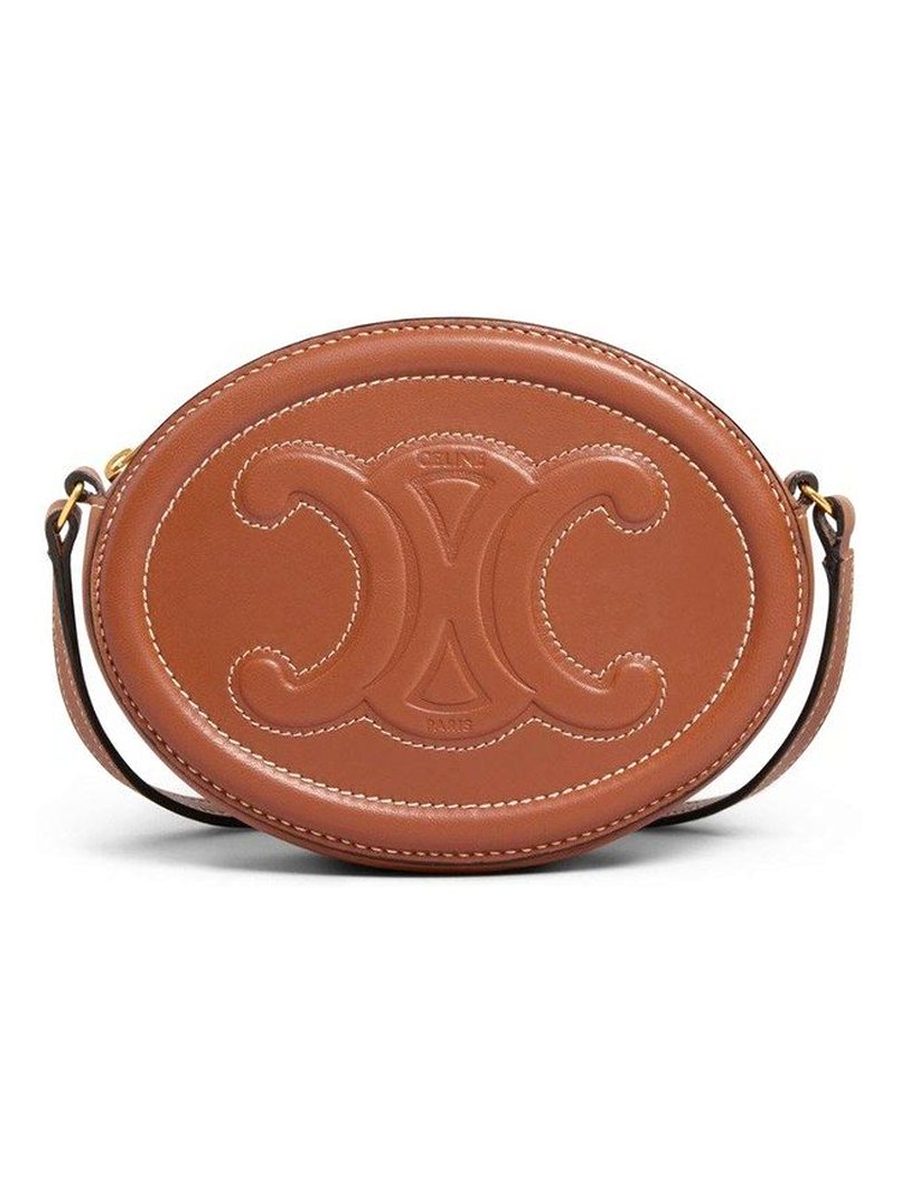 CROSSBODY OVAL PURSE CUIR TRIOMPHE