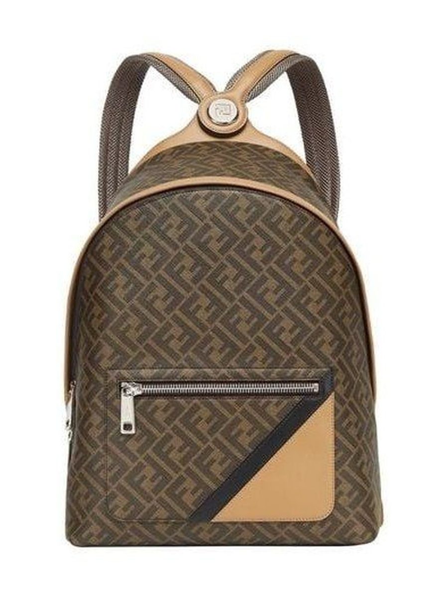 Fendi Diagonal Fendi Chiodo Medium Brown